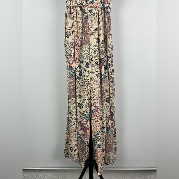 Nevena Rae Multicolored Patchwork Wide Cropped Leg Ruffle Hem‎ Jumpsuit - Picture 8 of 10